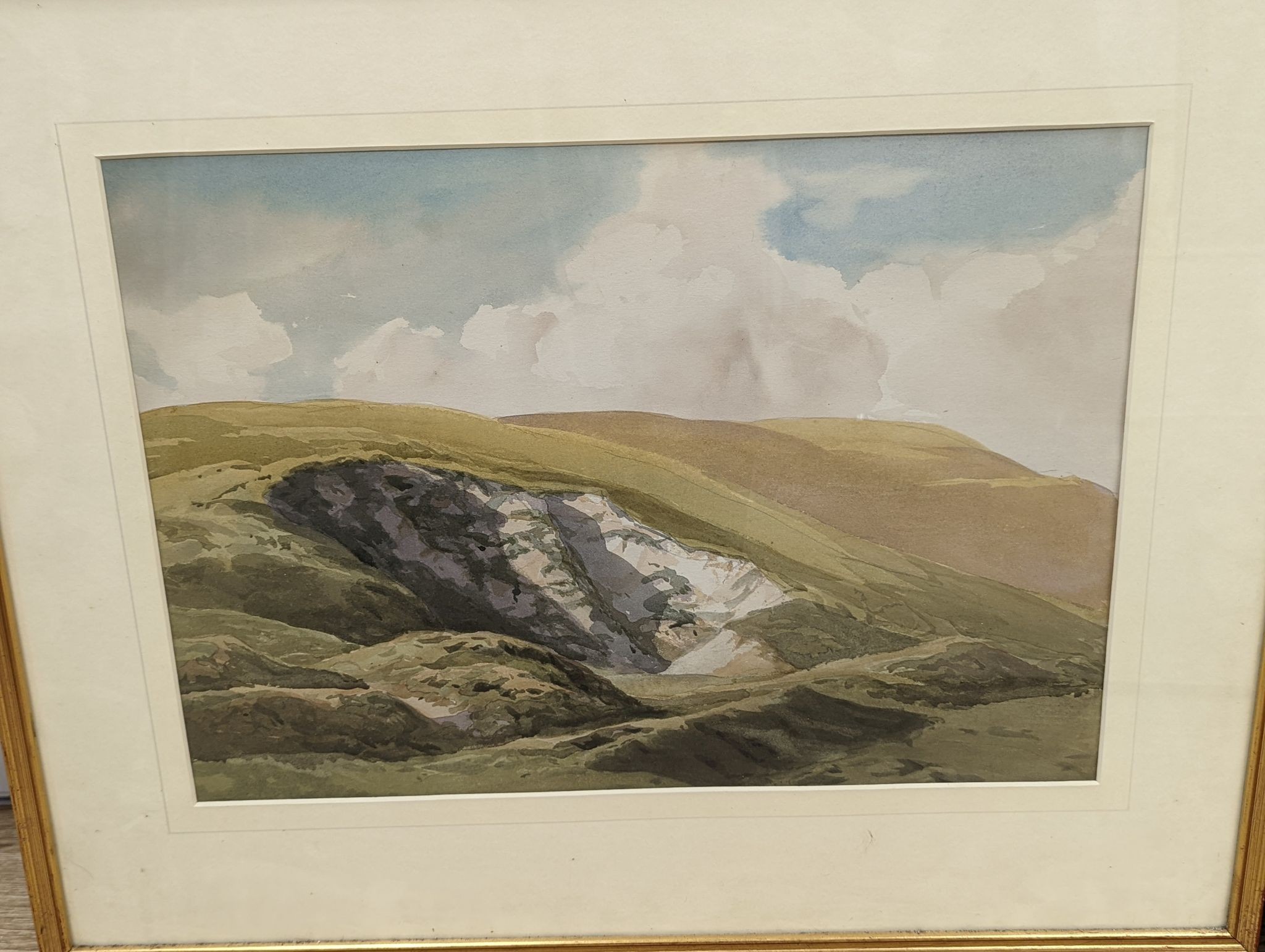 Walter Robert Stewart Acton (1879-1960), four watercolours, Downland scenes, 31 x 44cm approx.